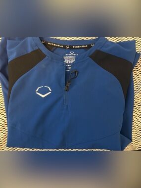 EvoShield Boys' Royal Blue Athletic Quarter-Zip baseball pullover. Youth medium